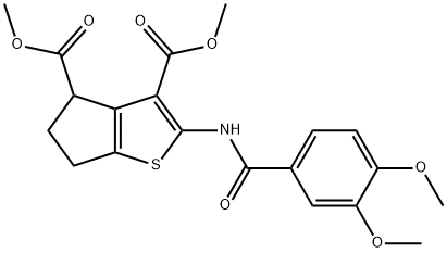 dimethyl 2-[(3,4-dimethoxybenzoyl)amino]-5,6-dihydro-4H-cyclopenta[b]thiophene-3,4-dicarboxylate Struktur