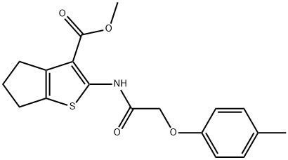 methyl 2-{[(4-methylphenoxy)acetyl]amino}-5,6-dihydro-4H-cyclopenta[b]thiophene-3-carboxylate Struktur