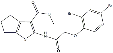 methyl 2-{[(2,4-dibromophenoxy)acetyl]amino}-5,6-dihydro-4H-cyclopenta[b]thiophene-3-carboxylate Struktur