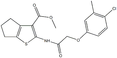 methyl 2-{[(4-chloro-3-methylphenoxy)acetyl]amino}-5,6-dihydro-4H-cyclopenta[b]thiophene-3-carboxylate Struktur