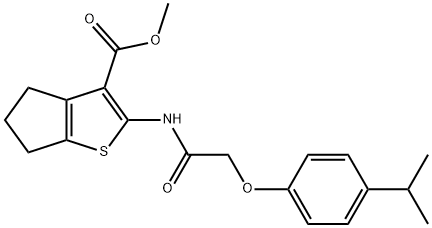 methyl 2-{[(4-isopropylphenoxy)acetyl]amino}-5,6-dihydro-4H-cyclopenta[b]thiophene-3-carboxylate Struktur