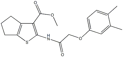 methyl 2-{[(3,4-dimethylphenoxy)acetyl]amino}-5,6-dihydro-4H-cyclopenta[b]thiophene-3-carboxylate Struktur