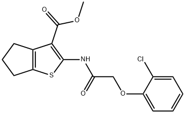 methyl 2-{[(2-chlorophenoxy)acetyl]amino}-5,6-dihydro-4H-cyclopenta[b]thiophene-3-carboxylate Struktur