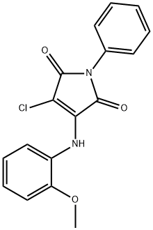 3-chloro-4-(2-methoxyanilino)-1-phenyl-1H-pyrrole-2,5-dione Struktur