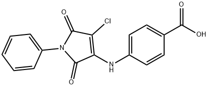 4-[(4-chloro-2,5-dioxo-1-phenyl-2,5-dihydro-1H-pyrrol-3-yl)amino]benzoic acid Struktur