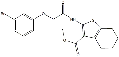 methyl 2-{[(3-bromophenoxy)acetyl]amino}-4,5,6,7-tetrahydro-1-benzothiophene-3-carboxylate Struktur