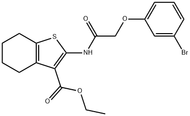 ethyl 2-{[(3-bromophenoxy)acetyl]amino}-4,5,6,7-tetrahydro-1-benzothiophene-3-carboxylate Struktur