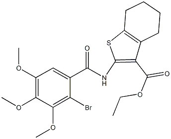 ethyl 2-[(2-bromo-3,4,5-trimethoxybenzoyl)amino]-4,5,6,7-tetrahydro-1-benzothiophene-3-carboxylate Struktur