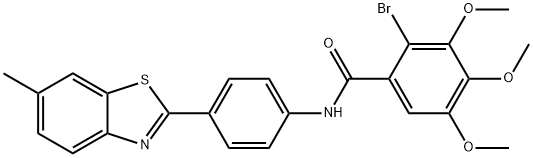 2-bromo-3,4,5-trimethoxy-N-[4-(6-methyl-1,3-benzothiazol-2-yl)phenyl]benzamide Struktur