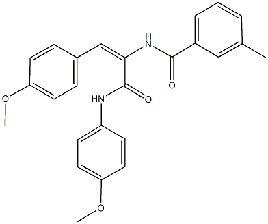 N-[1-[(4-methoxyanilino)carbonyl]-2-(4-methoxyphenyl)vinyl]-3-methylbenzamide Struktur