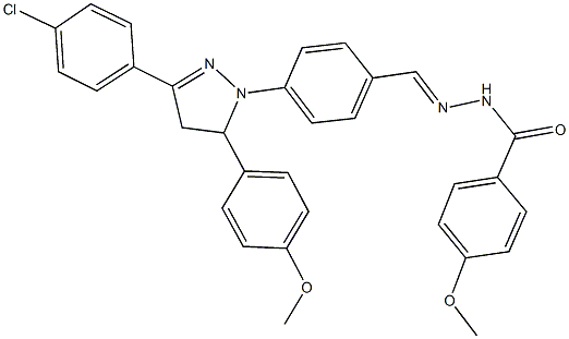 N'-{4-[3-(4-chlorophenyl)-5-(4-methoxyphenyl)-4,5-dihydro-1H-pyrazol-1-yl]benzylidene}-4-methoxybenzohydrazide Struktur