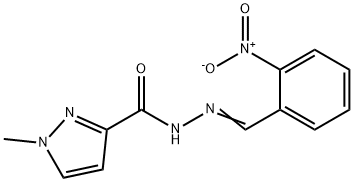 N'-{2-nitrobenzylidene}-1-methyl-1H-pyrazole-3-carbohydrazide Struktur