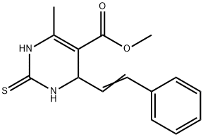 methyl 6-methyl-4-(2-phenylvinyl)-2-thioxo-1,2,3,4-tetrahydro-5-pyrimidinecarboxylate Struktur