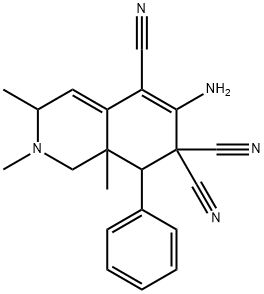 6-amino-2,3,8a-trimethyl-8-phenyl-2,3,8,8a-tetrahydro-5,7,7(1H)-isoquinolinetricarbonitrile Struktur