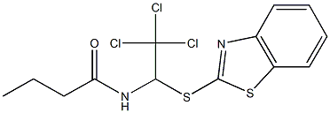 N-[1-(1,3-benzothiazol-2-ylsulfanyl)-2,2,2-trichloroethyl]butanamide Struktur