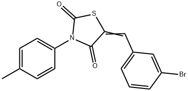 5-(3-bromobenzylidene)-3-(4-methylphenyl)-1,3-thiazolidine-2,4-dione Struktur