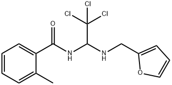 2-methyl-N-{2,2,2-trichloro-1-[(furan-2-ylmethyl)amino]ethyl}benzamide Struktur