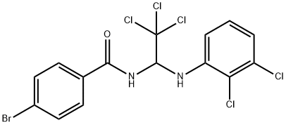 4-bromo-N-[2,2,2-trichloro-1-(2,3-dichloroanilino)ethyl]benzamide Struktur