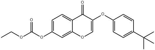 3-(4-tert-butylphenoxy)-4-oxo-4H-chromen-7-yl ethyl carbonate Struktur