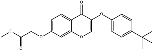 methyl {[3-(4-tert-butylphenoxy)-4-oxo-4H-chromen-7-yl]oxy}acetate Struktur