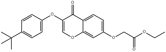 ethyl {[3-(4-tert-butylphenoxy)-4-oxo-4H-chromen-7-yl]oxy}acetate Struktur