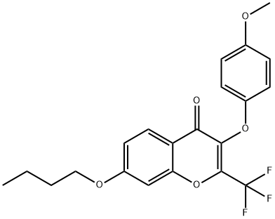 7-butoxy-3-(4-methoxyphenoxy)-2-(trifluoromethyl)-4H-chromen-4-one Struktur