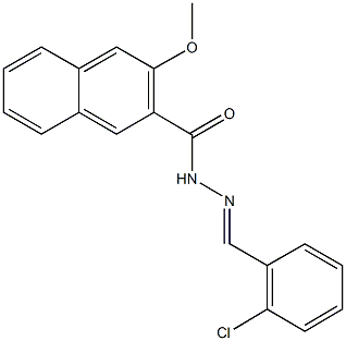 N'-(2-chlorobenzylidene)-3-methoxy-2-naphthohydrazide Struktur