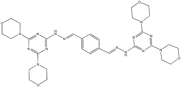 terephthalaldehyde bis{[4,6-di(4-morpholinyl)-1,3,5-triazin-2-yl]hydrazone} Struktur