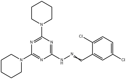 2,5-dichlorobenzaldehyde [4,6-di(1-piperidinyl)-1,3,5-triazin-2-yl]hydrazone Struktur