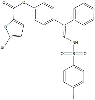 4-{[(4-methylphenyl)sulfonyl]benzohydrazonoyl}phenyl 5-bromo-2-furoate Struktur