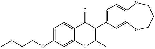 7-butoxy-3-(3,4-dihydro-2H-1,5-benzodioxepin-7-yl)-2-methyl-4H-chromen-4-one Struktur