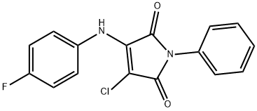 3-chloro-4-(4-fluoroanilino)-1-phenyl-1H-pyrrole-2,5-dione Struktur