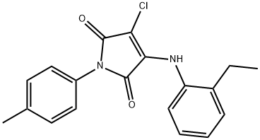 3-chloro-4-(2-ethylanilino)-1-(4-methylphenyl)-1H-pyrrole-2,5-dione Struktur