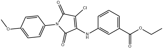 ethyl 3-{[4-chloro-1-(4-methoxyphenyl)-2,5-dioxo-2,5-dihydro-1H-pyrrol-3-yl]amino}benzoate Struktur