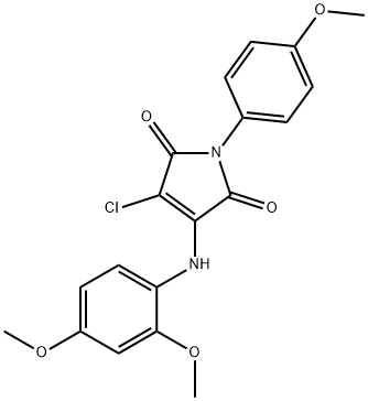 3-chloro-4-(2,4-dimethoxyanilino)-1-(4-methoxyphenyl)-1H-pyrrole-2,5-dione Struktur