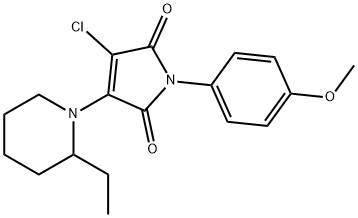 3-chloro-4-(2-ethyl-1-piperidinyl)-1-(4-methoxyphenyl)-1H-pyrrole-2,5-dione Struktur