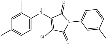 3-chloro-4-(2,4-dimethylanilino)-1-(3-methylphenyl)-1H-pyrrole-2,5-dione Struktur