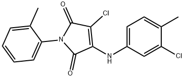 3-chloro-4-(3-chloro-4-methylanilino)-1-(2-methylphenyl)-1H-pyrrole-2,5-dione Struktur