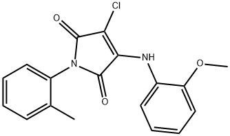 3-chloro-4-(2-methoxyanilino)-1-(2-methylphenyl)-1H-pyrrole-2,5-dione Struktur