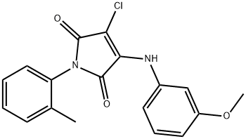 3-chloro-4-(3-methoxyanilino)-1-(2-methylphenyl)-1H-pyrrole-2,5-dione Struktur