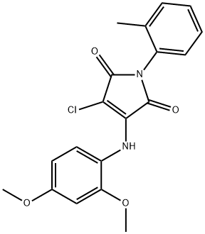 3-chloro-4-(2,4-dimethoxyanilino)-1-(2-methylphenyl)-1H-pyrrole-2,5-dione Struktur