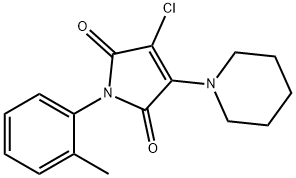 3-chloro-1-(2-methylphenyl)-4-(1-piperidinyl)-1H-pyrrole-2,5-dione Struktur