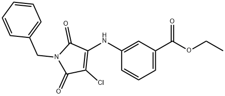 ethyl 3-[(1-benzyl-4-chloro-2,5-dioxo-2,5-dihydro-1H-pyrrol-3-yl)amino]benzoate Struktur