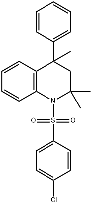 1-[(4-chlorophenyl)sulfonyl]-2,2,4-trimethyl-4-phenyl-1,2,3,4-tetrahydroquinoline Struktur