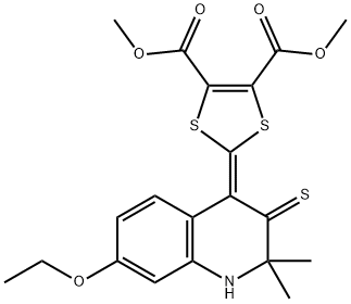 dimethyl 2-(7-ethoxy-2,2-dimethyl-3-thioxo-2,3-dihydro-4(1H)-quinolinylidene)-1,3-dithiole-4,5-dicarboxylate Struktur