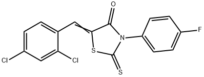 5-(2,4-dichlorobenzylidene)-3-(4-fluorophenyl)-2-thioxo-1,3-thiazolidin-4-one Struktur