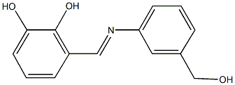 3-({[3-(hydroxymethyl)phenyl]imino}methyl)-1,2-benzenediol Struktur