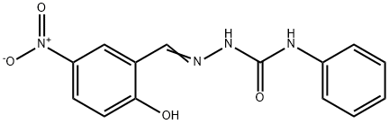 2-hydroxy-5-nitrobenzaldehyde N-phenylsemicarbazone Struktur