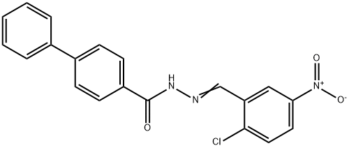 N'-{2-chloro-5-nitrobenzylidene}[1,1'-biphenyl]-4-carbohydrazide Struktur