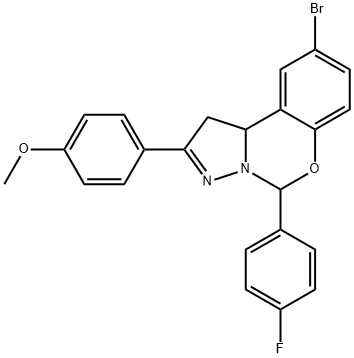 4-[9-bromo-5-(4-fluorophenyl)-1,10b-dihydropyrazolo[1,5-c][1,3]benzoxazin-2-yl]phenyl methyl ether Struktur